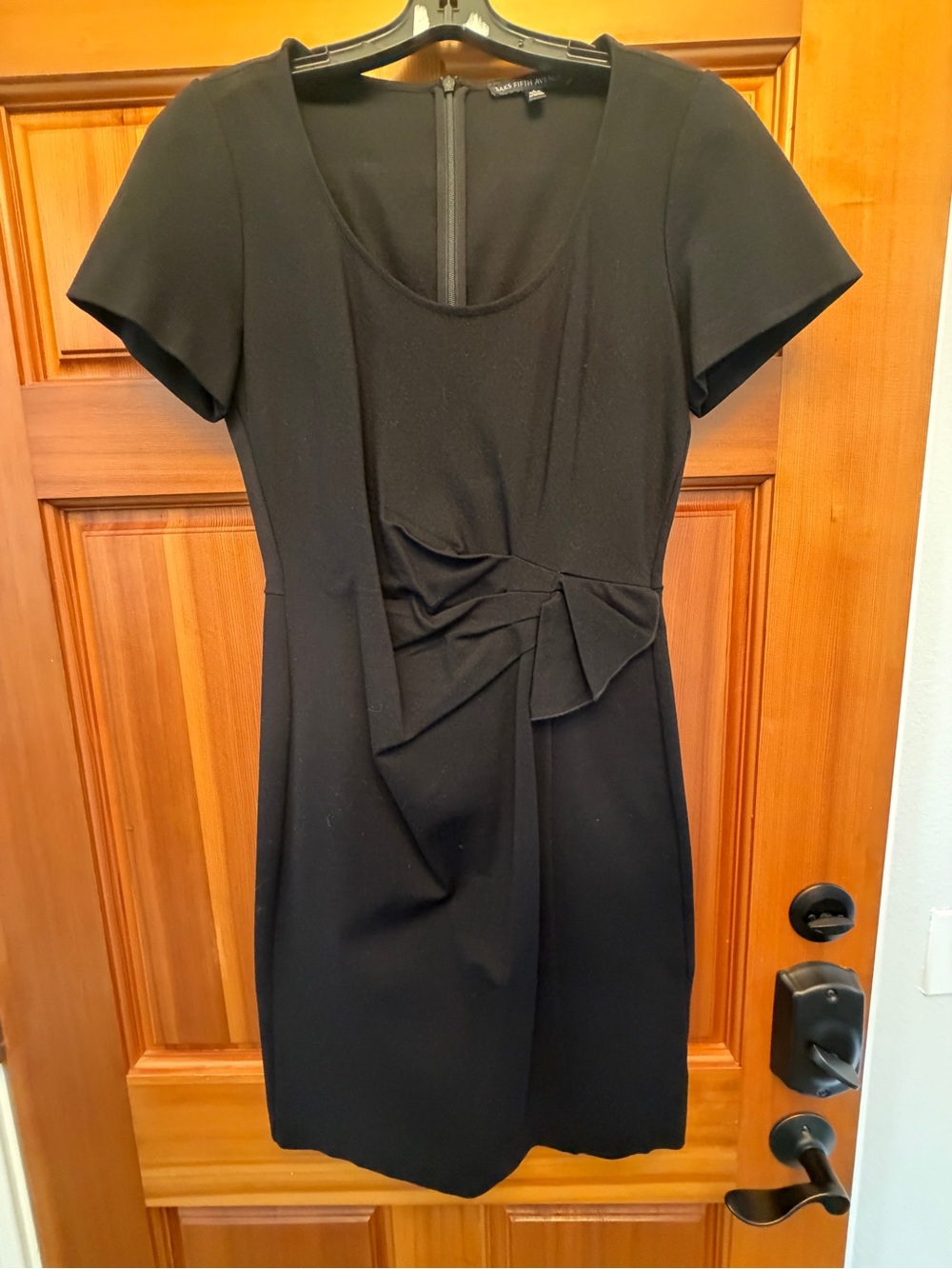 Saks Fifth Ave. Black Short Sheath Dress with Waist Detail